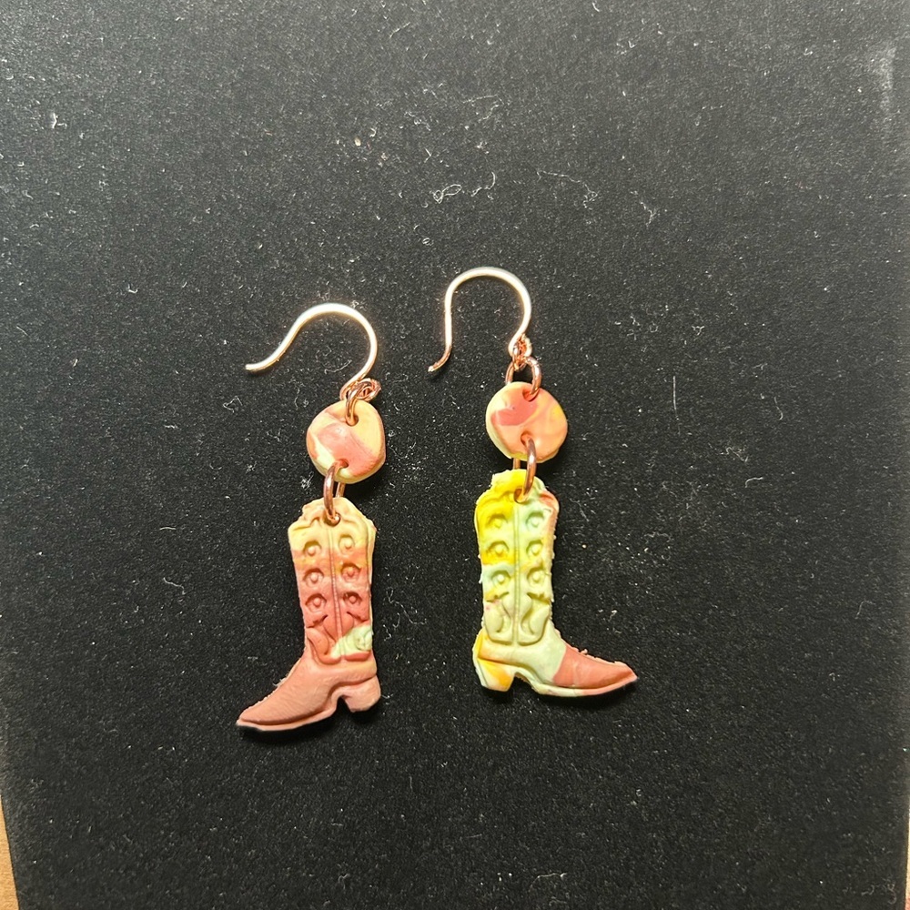 Colorful Cowboy Boot Earrings